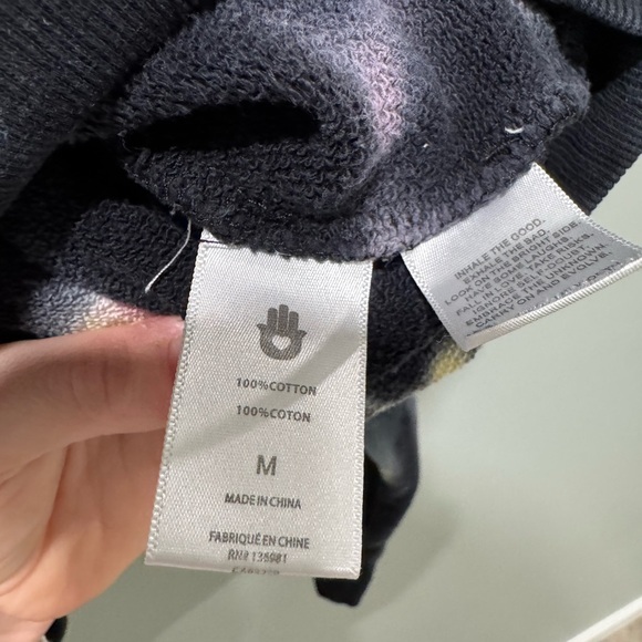 Spiritual Gangster La Vida Peace Off the Shoulder Tie Dye Sweatshirt - Picture 4 of 7